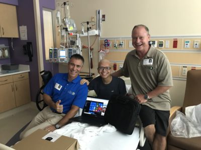 Dallas Margarita Society Laptop Delivery to Alan at Children's Medical Center of Dallas