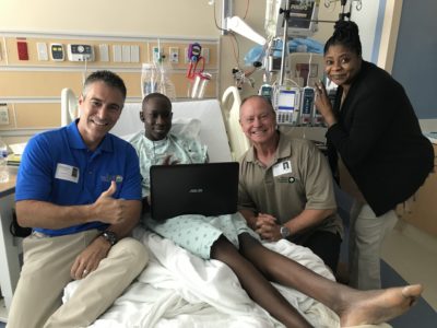Dallas Margarita Society Laptop Delivery to Nicholas at Children's Medical Center of Dallas