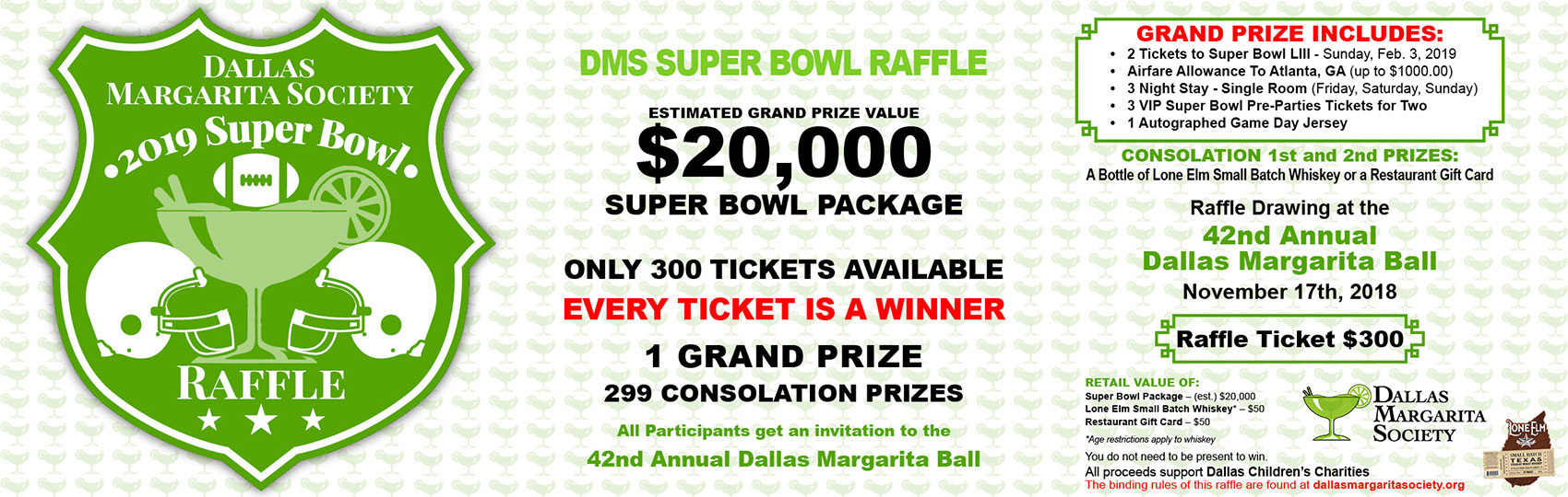 Dallas Margarita Society 2019 Super Bowl Raffle